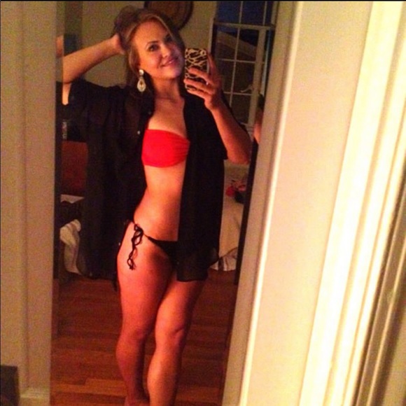 Gap Orange Bandeau/Halter Bikini Top, Size Medium - Picture 16 of 17